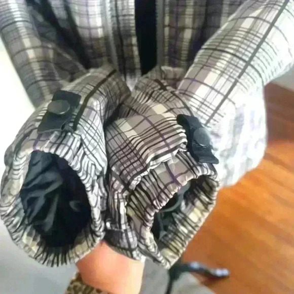 The North Face Black And White Womens Plaid Puffer Warm Winter Quilted Jacket S - Picture 8 of 15